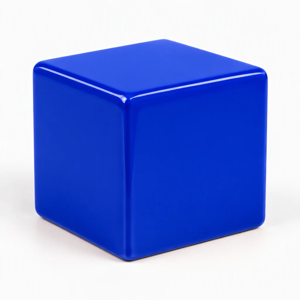 The same ceramic cube edited to blue using a reference image