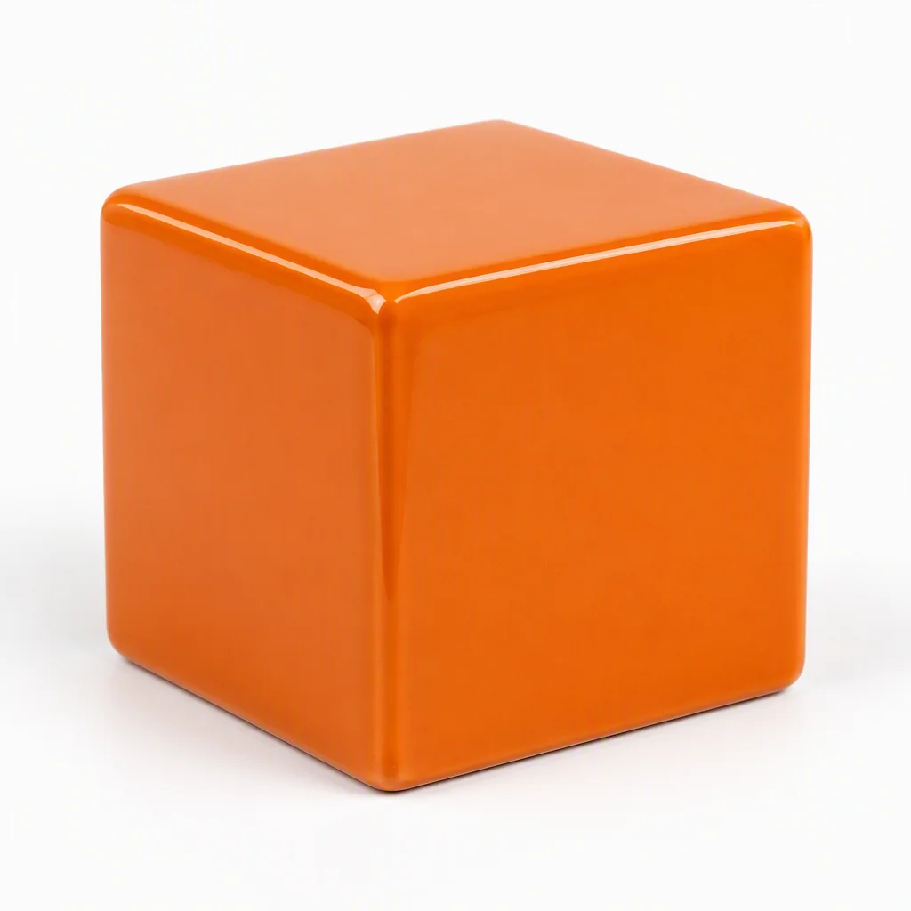 Orange ceramic cube generated with GPT Image 2.5